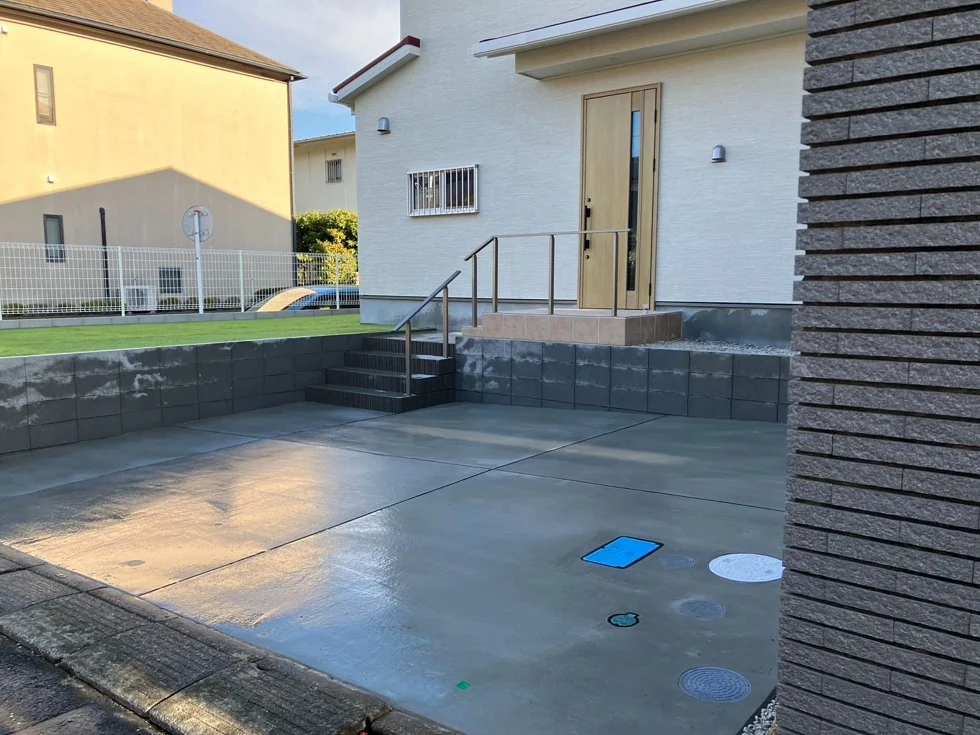 神奈川県逗子市の新築外構工事 施工写真2